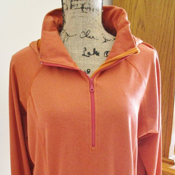 Pendleton Women's Half Zip, Long Sleeve, Athletic Hoodie, Rust/Orange, Size L - Picture 1 of 13